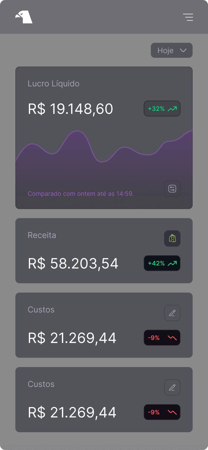 Tela inicial da plataforma DashFly.